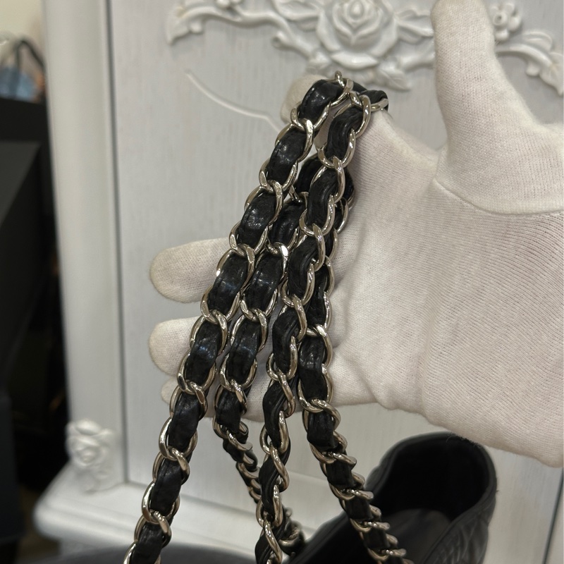 Chanel黑銀全牛皮大logo肩背托特包 98新閒置✨耐用耐看收藏品🔥-36