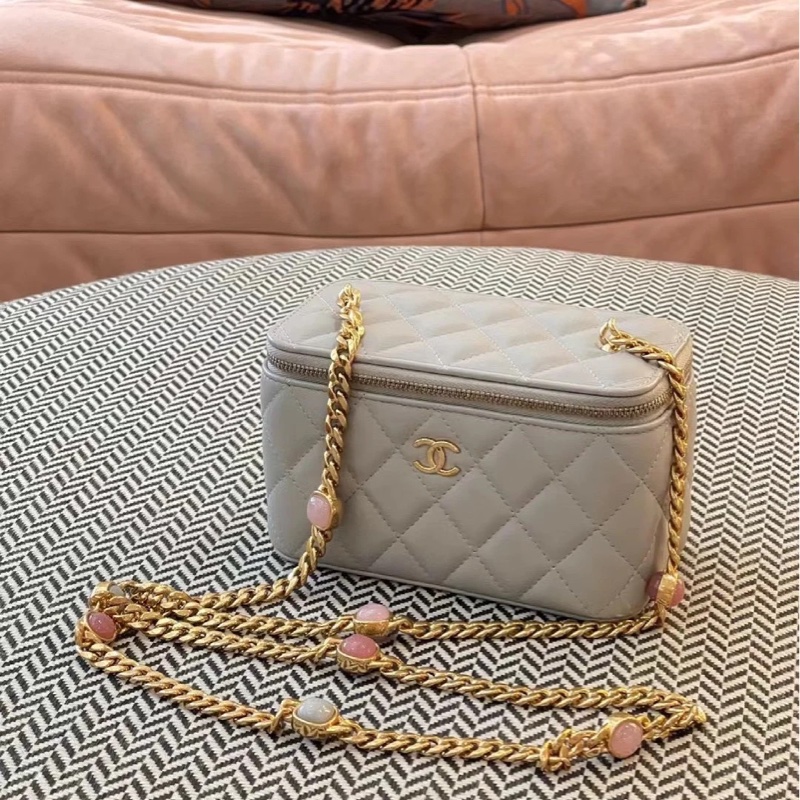 #vic限定25w入手 #全配閒置帶膜 香奈兒寶石鏈灰金盒子斜挎包 已絕版買不到🔥-2