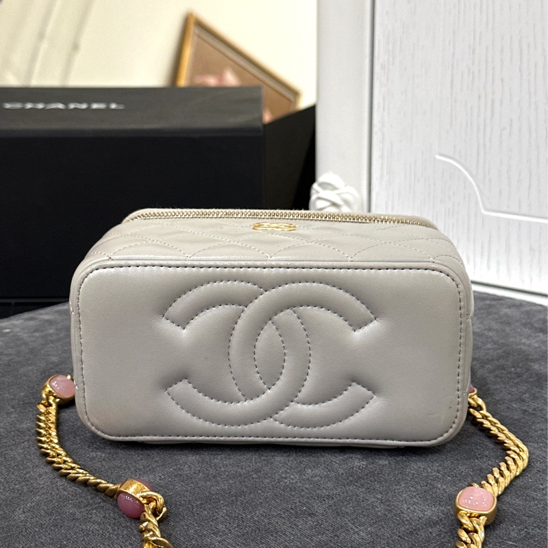 #vic限定25w入手 #全配閒置帶膜 香奈兒寶石鏈灰金盒子斜挎包 已絕版買不到🔥-6
