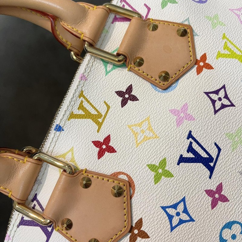 LV🤍村上隆alma白三彩絕版鉚釘貝殼包 尺寸30×23×16(其他尺寸款式私訊喔)-2