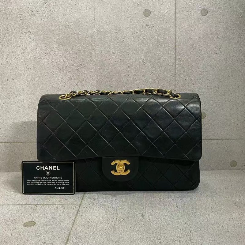 Chanel💗CF25 中古黑金羊皮 1開 配件保卡塵袋 細節私訊詢問-4
