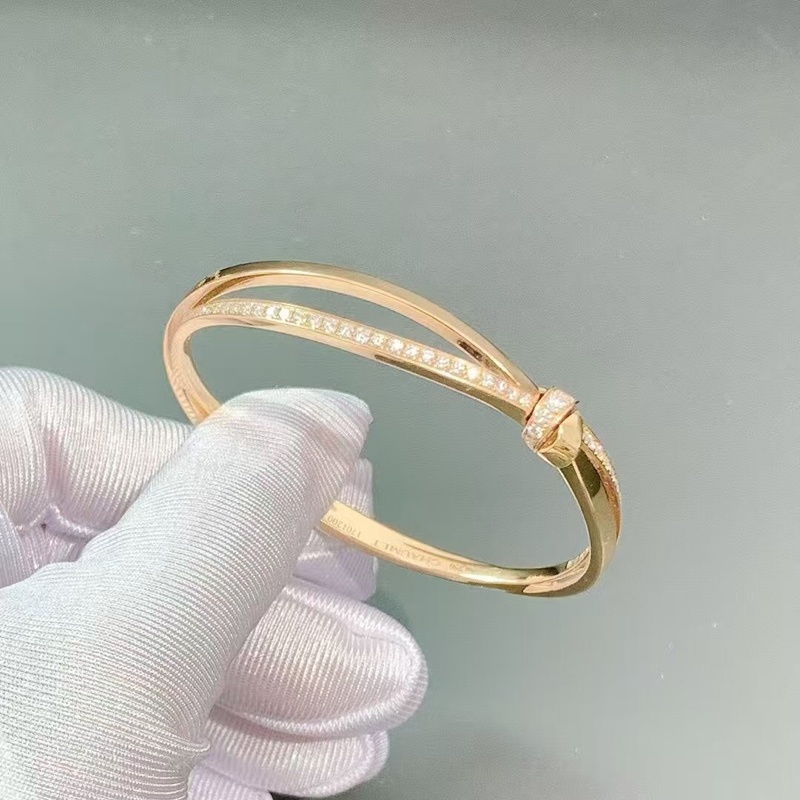尚美 chaumet 結緣·緣系一生liens系列玫瑰金半鑽手鐲15碼,2023購入-0