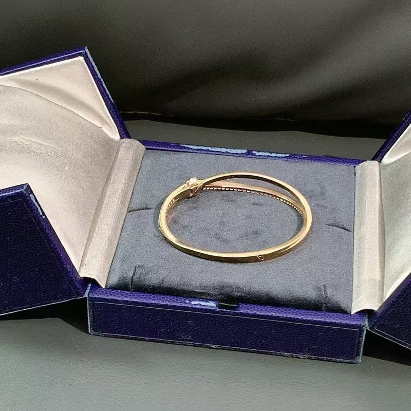 尚美 chaumet 結緣·緣系一生liens系列玫瑰金半鑽手鐲15碼,2023購入-3
