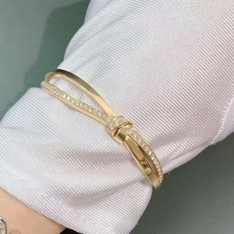 尚美 chaumet 結緣·緣系一生liens系列玫瑰金半鑽手鐲15碼,2023購入-6