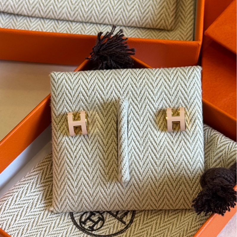 Hermes 愛馬仕 H POP 耳環 （粉金）-0