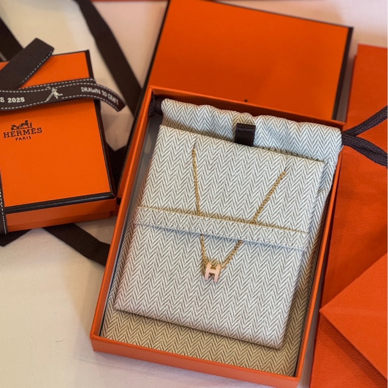 Hermes 愛馬仕 H POP 項鍊（粉金）-0