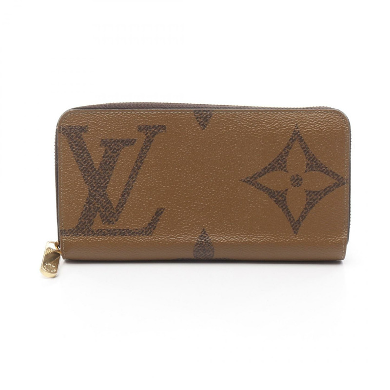 LOUIS VUITTON Zippy around 長皮夾 M69353 Monogram Giant Reverse 棕色-0