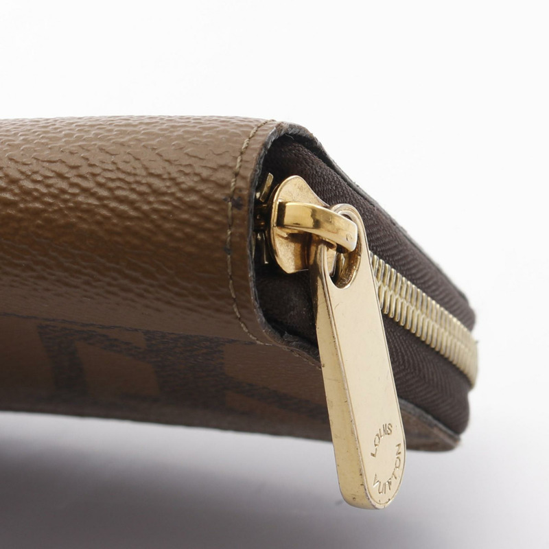 LOUIS VUITTON Zippy around 長皮夾 M69353 Monogram Giant Reverse 棕色-8