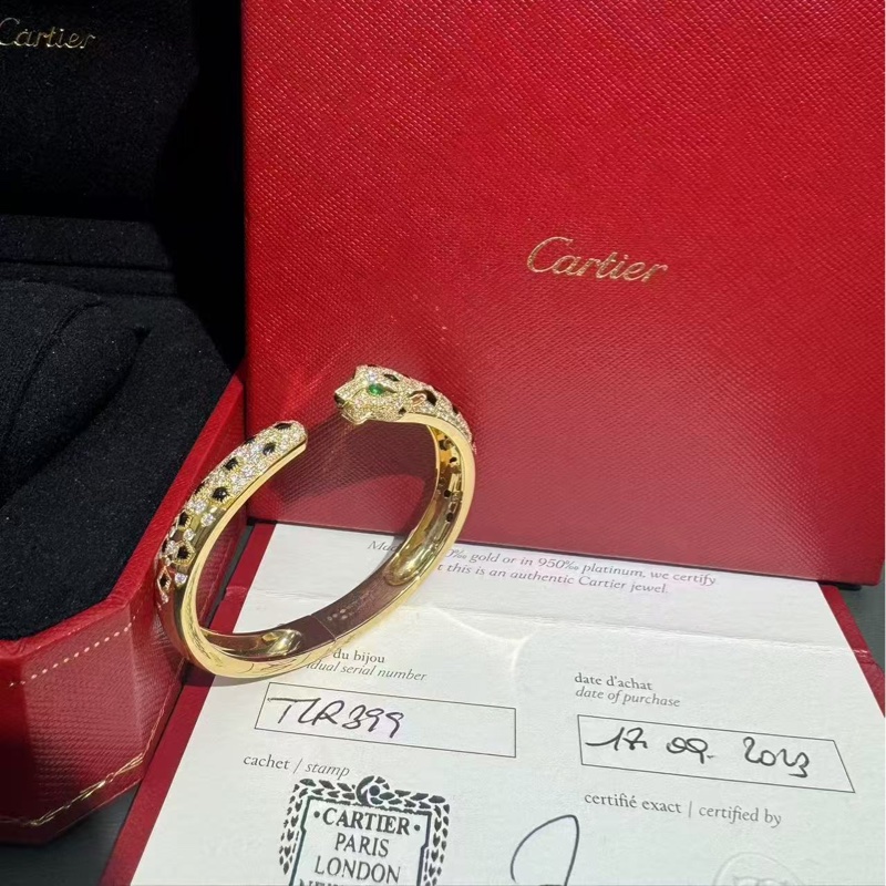 Cartier 卡地亞 金 豹子半鑽手鐲15號， 2023購入-2