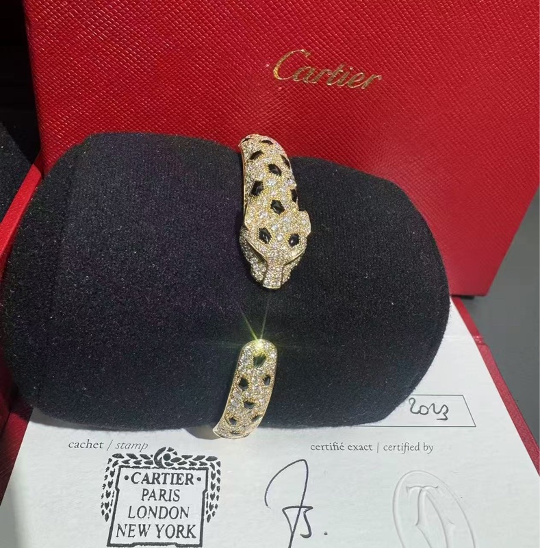 Cartier 卡地亞 金 豹子半鑽手鐲15號， 2023購入-5
