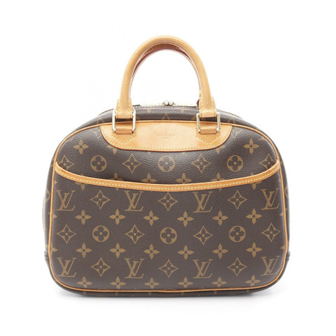 LOUIS VUITTON Trouville Monogram 手提包 M42228 帆布皮革棕色二手女款