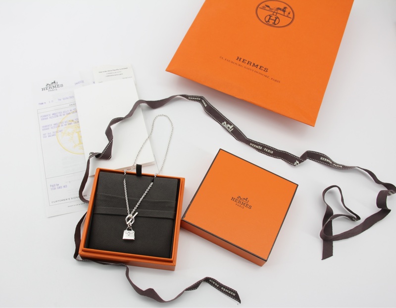 Hermes Silver925 Amulettes Kelly Pendant Necklace-9