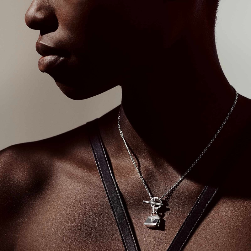 Hermes Silver925 Amulettes Kelly Pendant Necklace-12