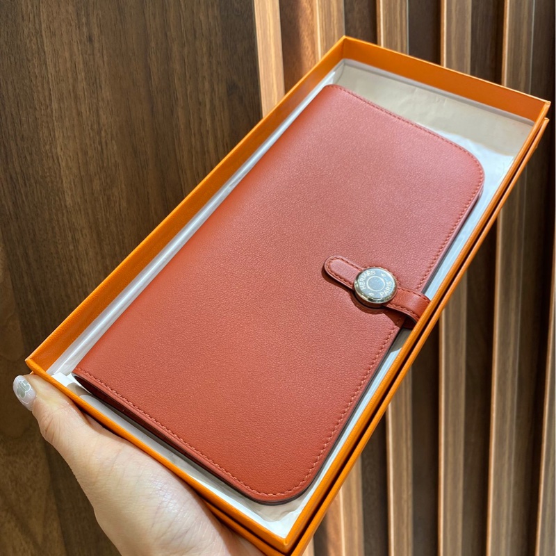 Hermes Dogon Duo長夾 9M三文魚紅🍣併L5-0