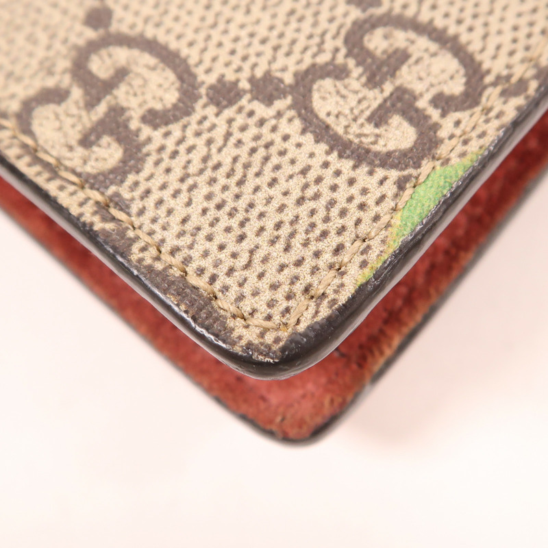 GUCCI 【激減優惠】塗層帆布/麂皮皮革Dionysus Super Mini Blooms銀扣鏈帶肩背袋-10