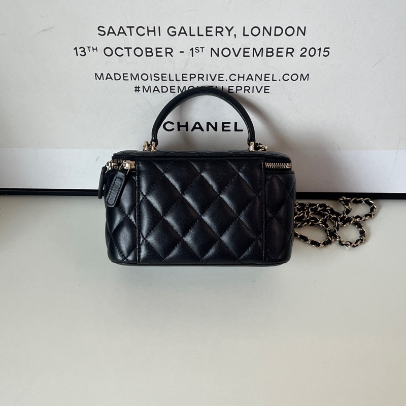 全配🈶️購證❤️ 香奈兒 #黑金 #手柄 #長盒子 #化妝包-2