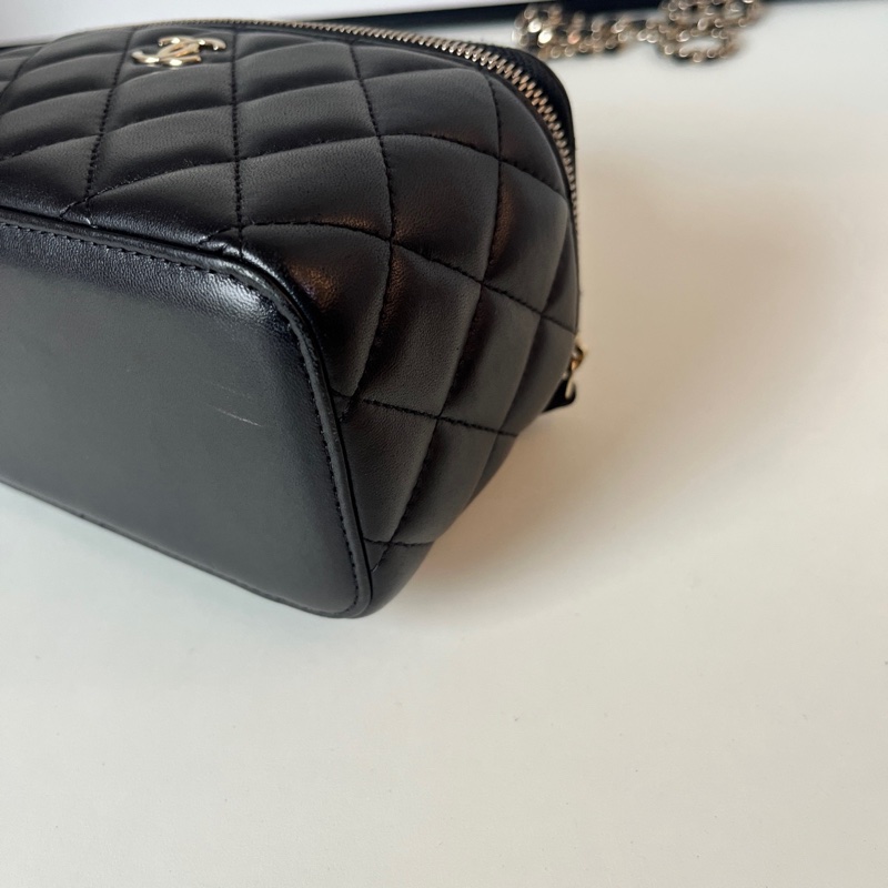 全配🈶️購證❤️ 香奈兒 #黑金 #手柄 #長盒子 #化妝包-5