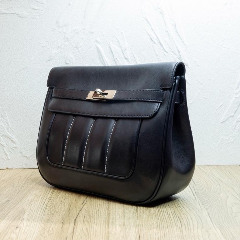 HERMES(愛馬仕) Berline 28 89黑色 銀扣-1