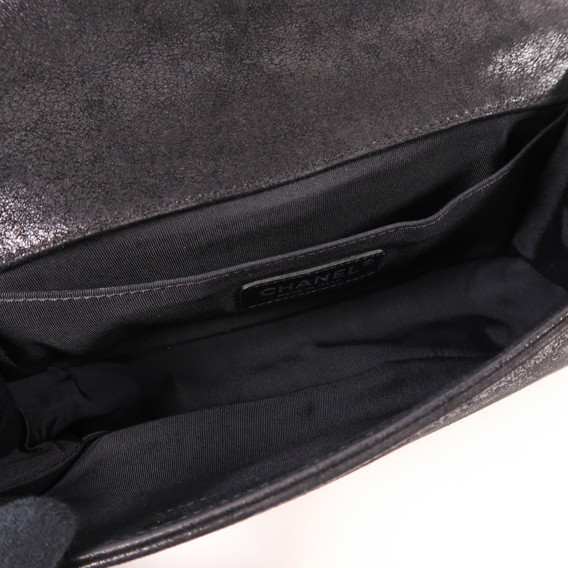 CHANEL 牛皮皮革Boy 25銀扣鏈帶肩背袋-4