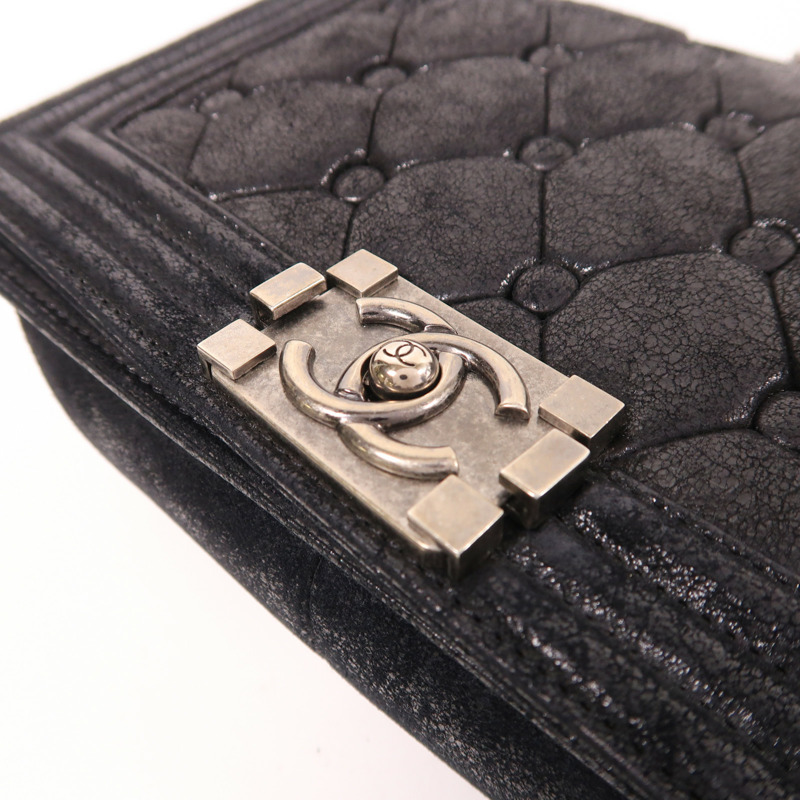 CHANEL 牛皮皮革Boy 25銀扣鏈帶肩背袋-8