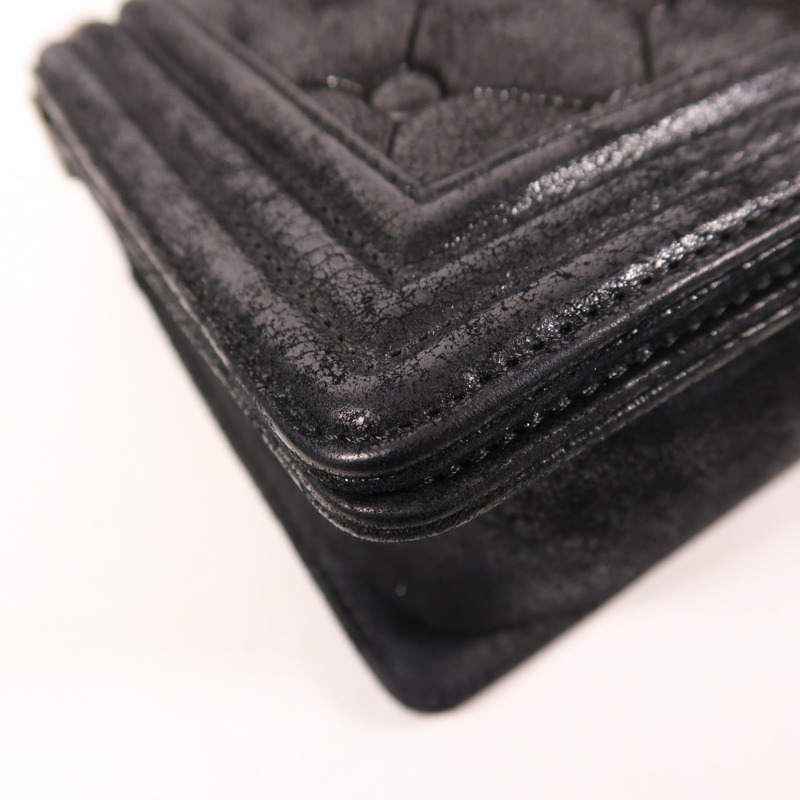 CHANEL 牛皮皮革Boy 25銀扣鏈帶肩背袋-11