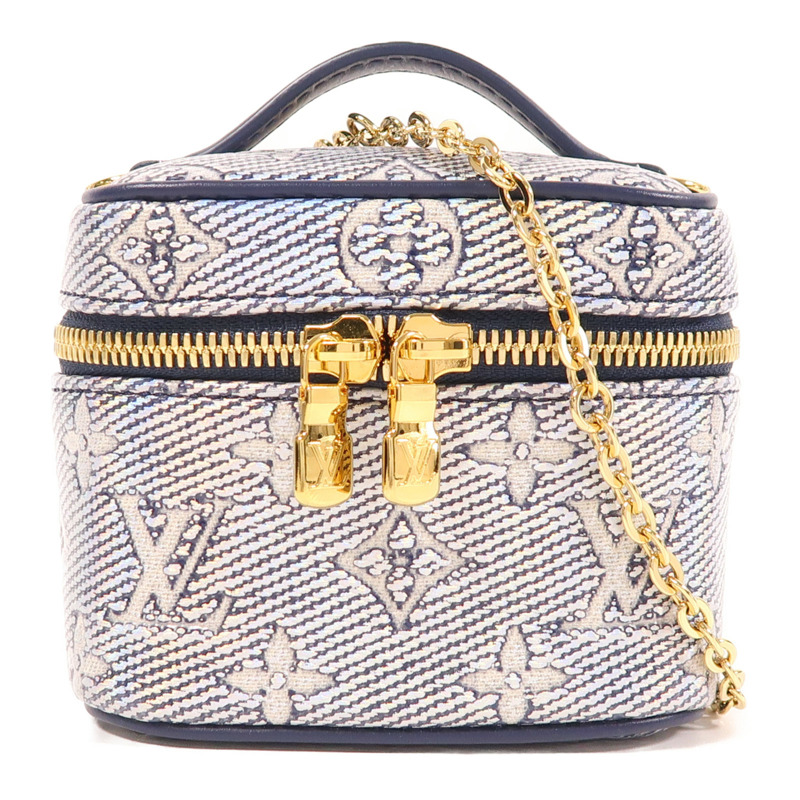 LOUIS VUITTON Monogram Coated Micro Vanity金扣手挽肩背兩用袋-0