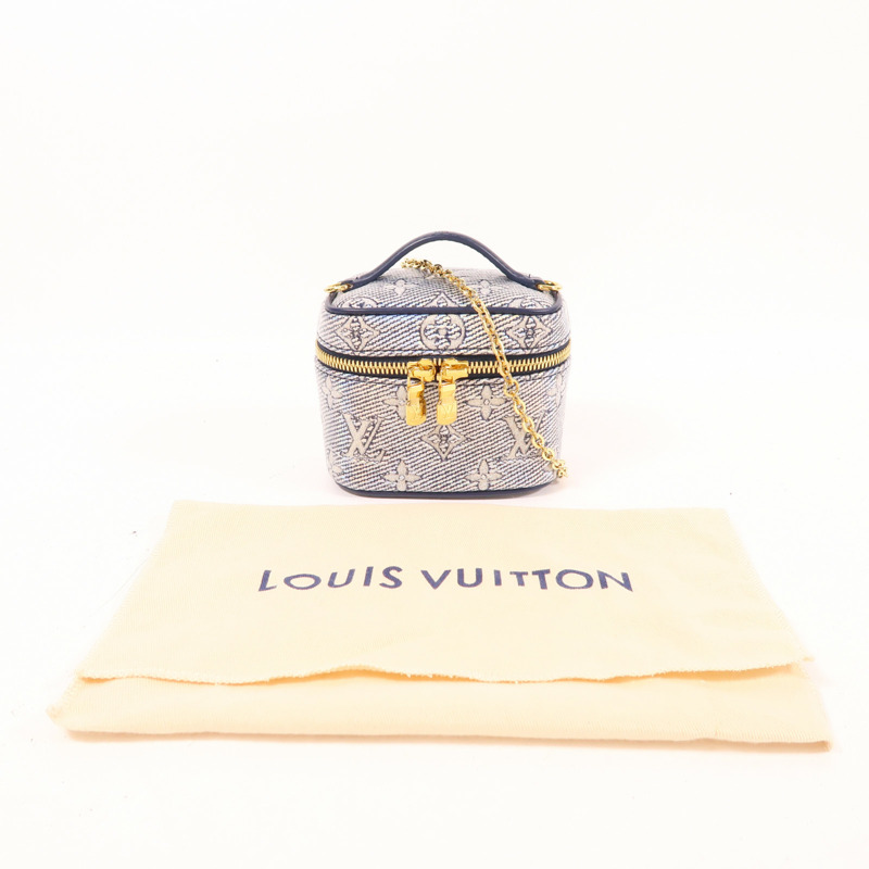 LOUIS VUITTON Monogram Coated Micro Vanity金扣手挽肩背兩用袋-7
