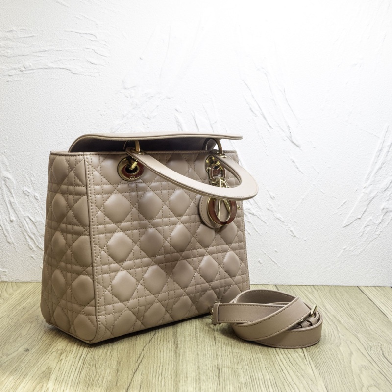 DIOR(迪奧) Lady Dior 戴妃包 五格 豆沙粉-3