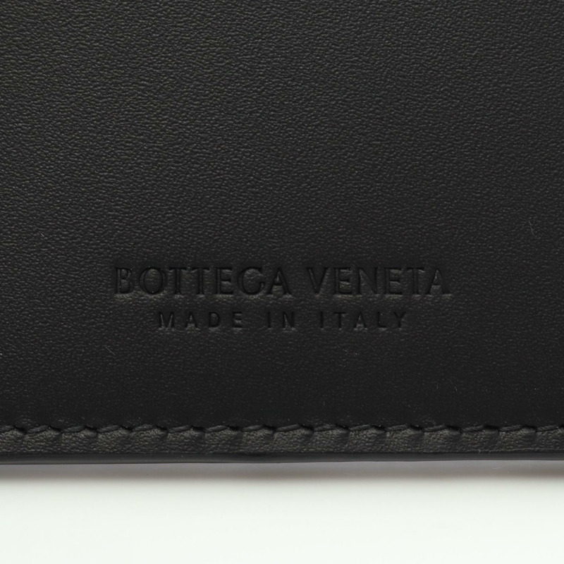 BOTTEGA VENETA Intrecciato Piccolo 拉鍊生物基皮革卡包 805827V4LQ18803 皮革黑色全新男式-3