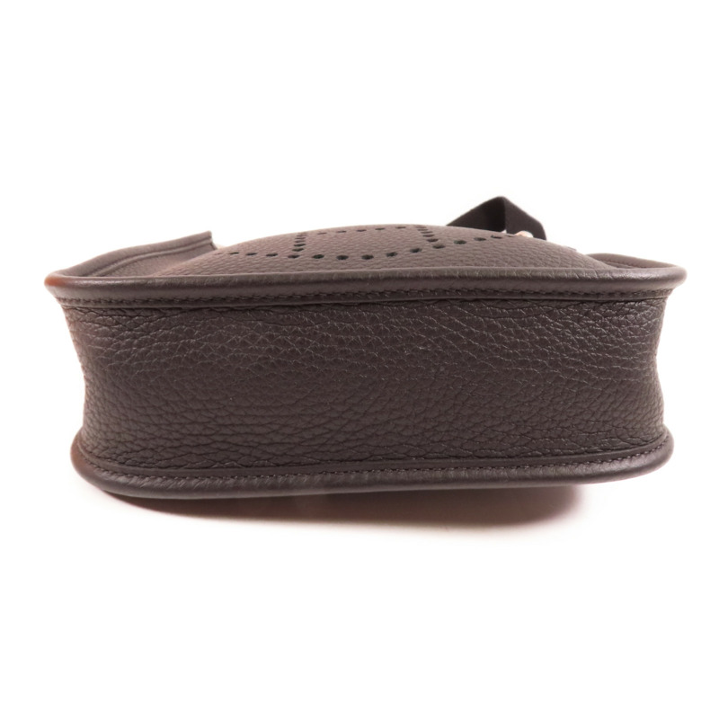 HERMES Clemence皮革Evelyne TPM銀扣肩背袋89 Noir-3