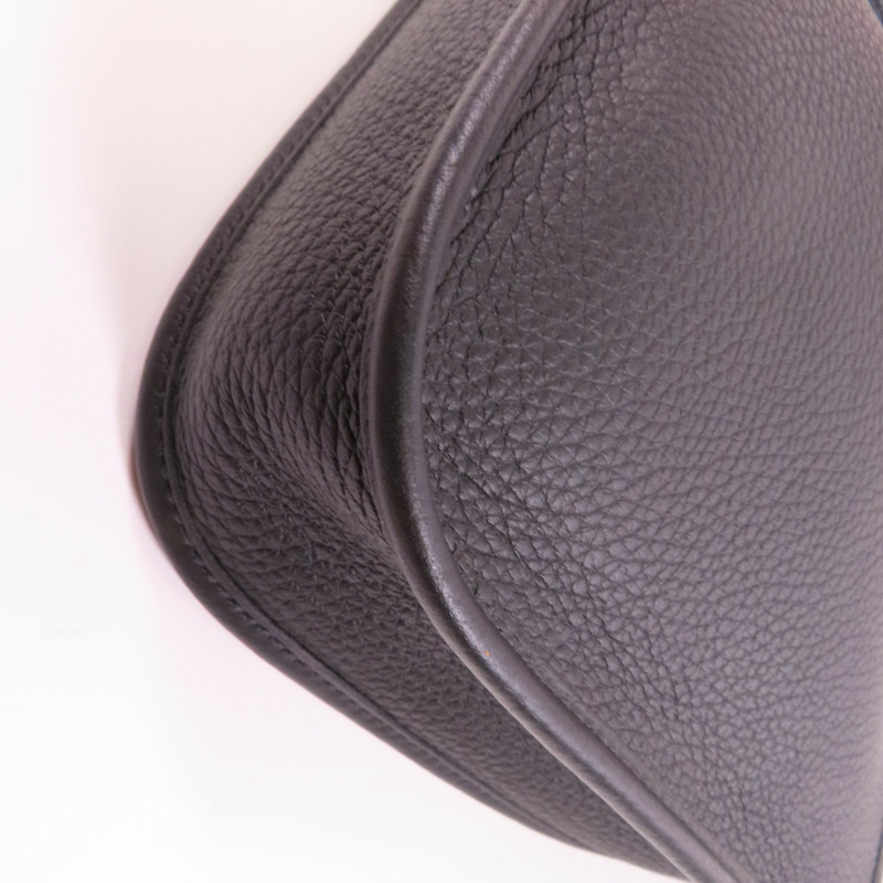 HERMES Clemence皮革Evelyne TPM銀扣肩背袋89 Noir-7