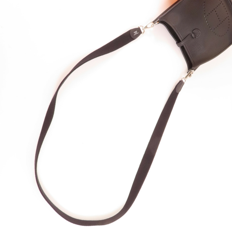 HERMES Clemence皮革Evelyne TPM銀扣肩背袋89 Noir-8