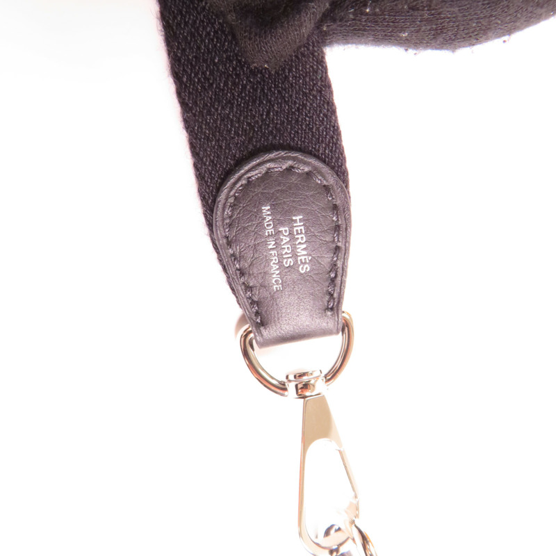 HERMES Clemence皮革Evelyne TPM銀扣肩背袋89 Noir-12