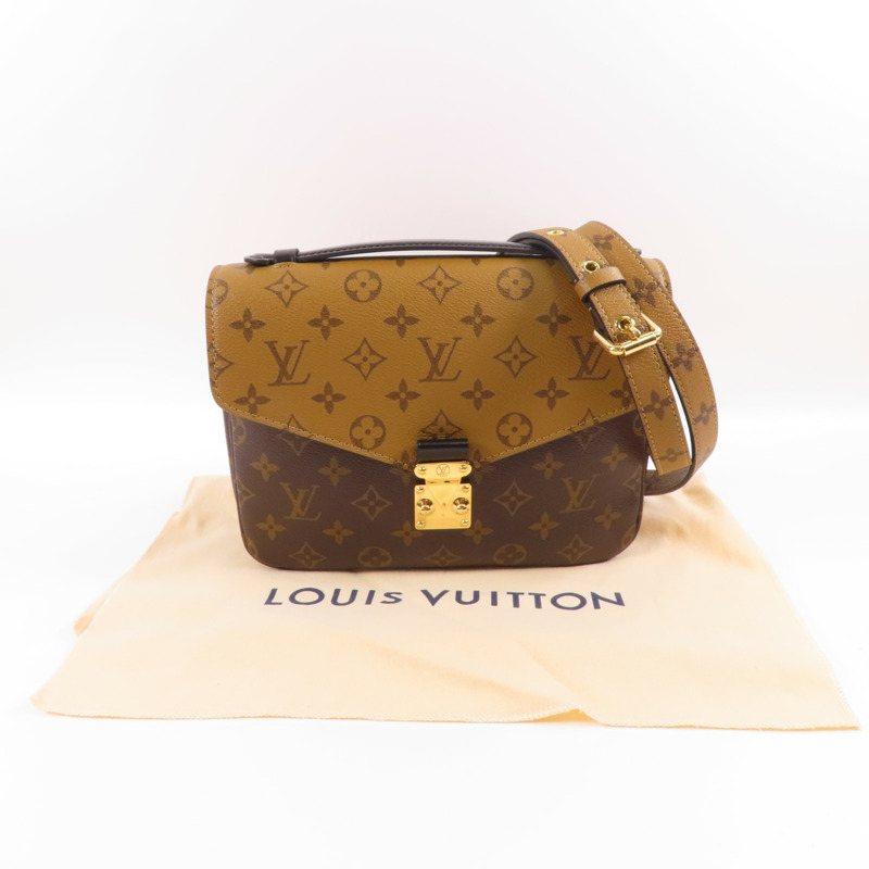 LOUIS VUITTON Monogram Reverse Pochette Metis金扣手挽肩背兩用袋-15
