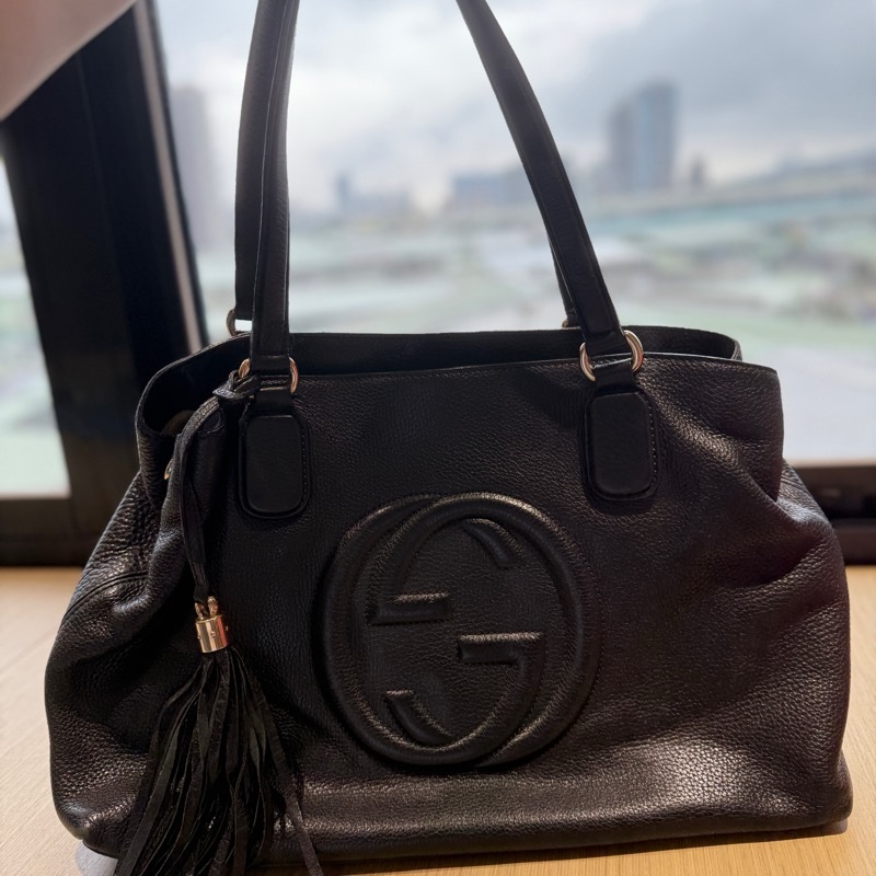 Gucci 荔枝牛皮 流蘇Soho包-18