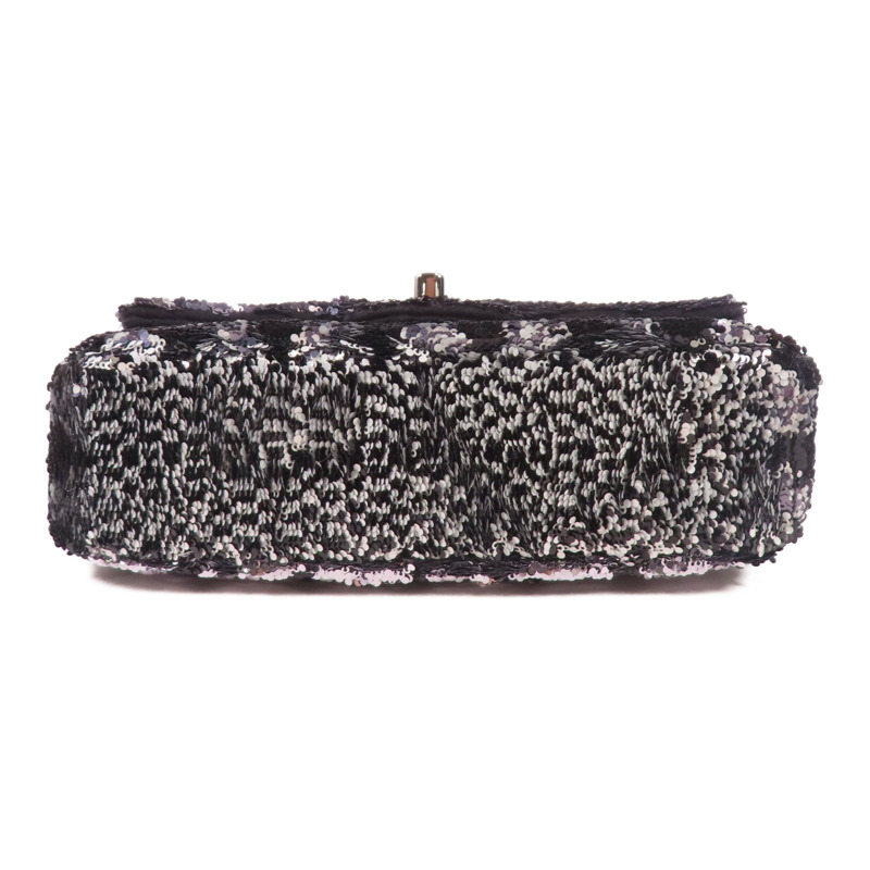 CHANEL 【激減優惠】珠片Sequin Flag Bag銀扣鏈帶肩背袋-3