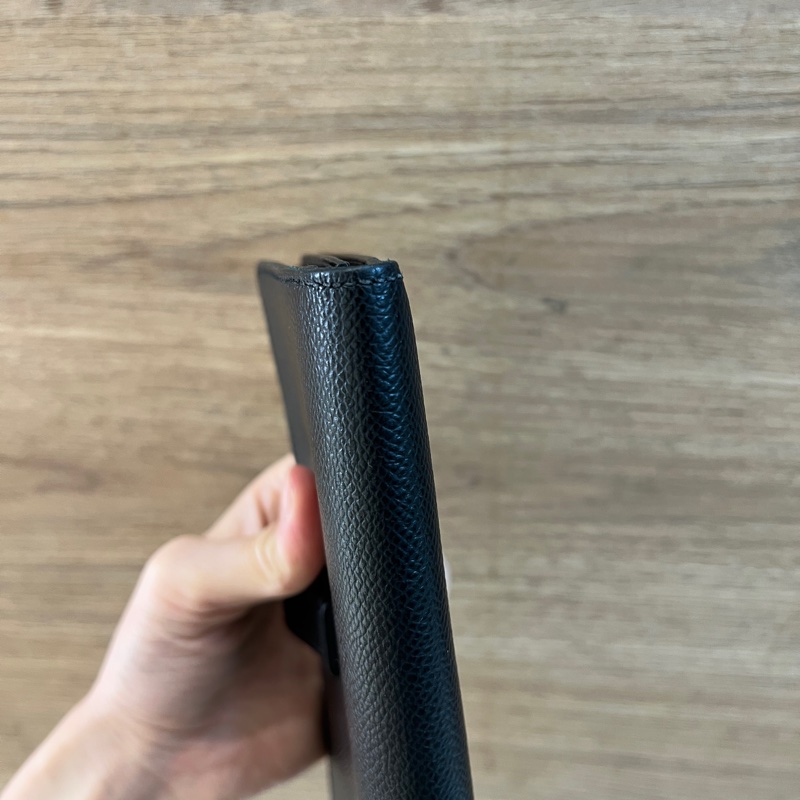 Hermes 黑Epsom皮 Bearn H銀釦5卡長夾-6