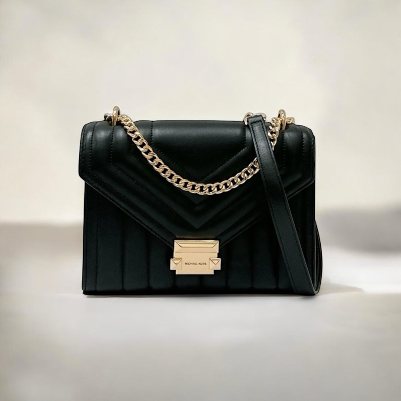 莉亞精品♡MK 黑金斜背包 全新閒置品-0