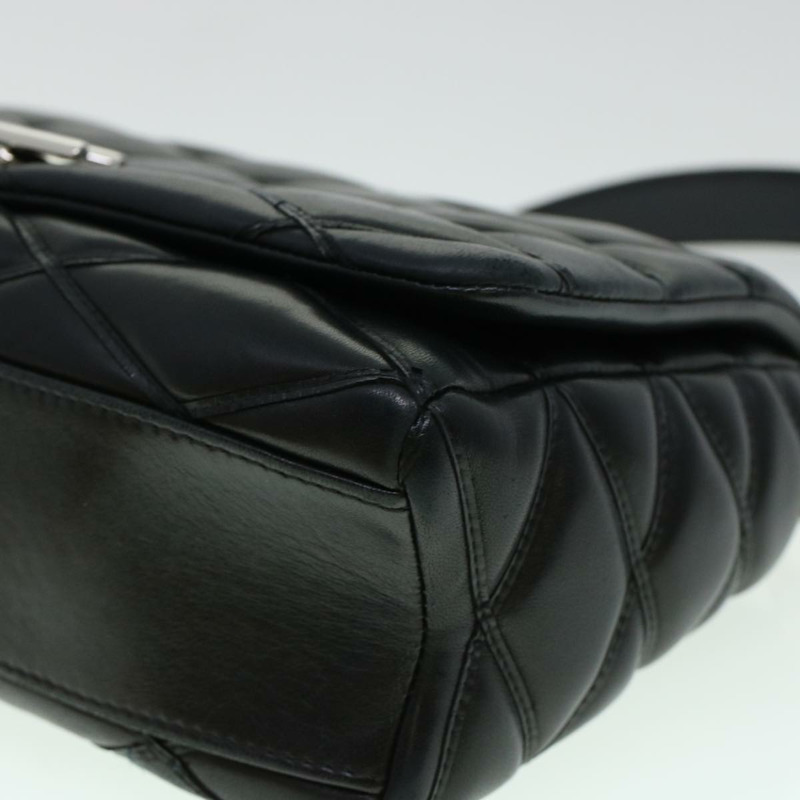 【日本直送】路易威登 (LOUIS VUITTON) 菱格紋 Martage 單肩包 小牛皮 黑色 M50216 LV Auth 41876V-14