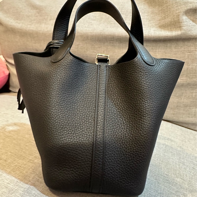 菜籃子 Hermes Picotin 18 黑色銀扣菜籃子-1