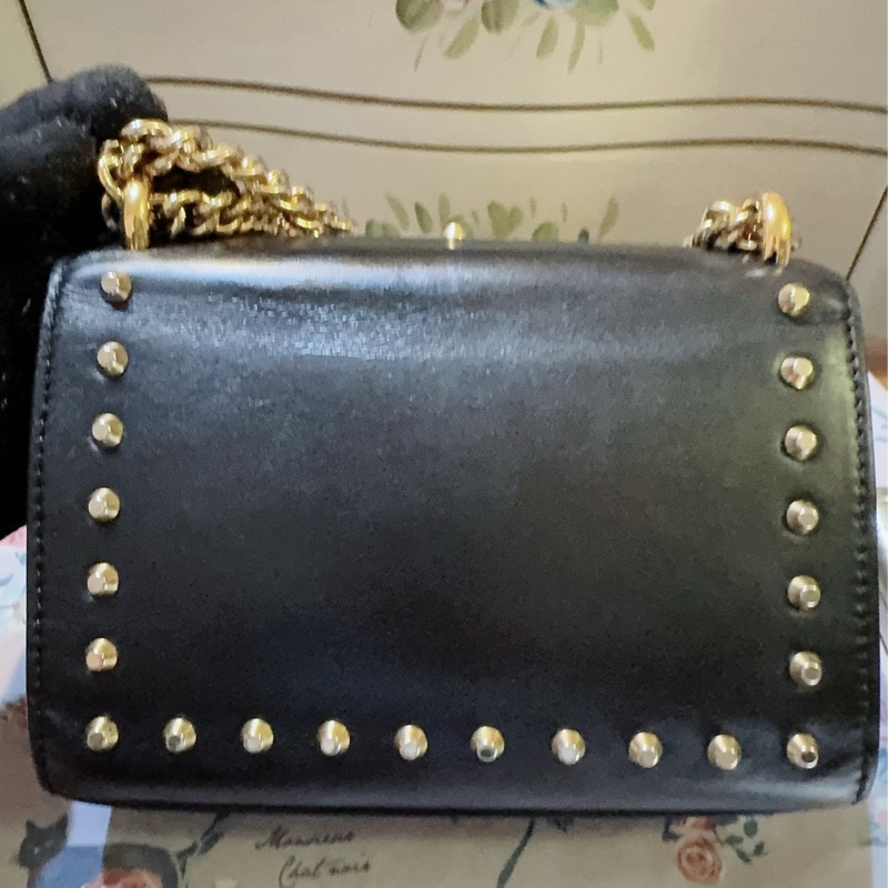 Gucci padlock黑色珍珠鉚釘/月光寶盒鏈條包/二手包-6