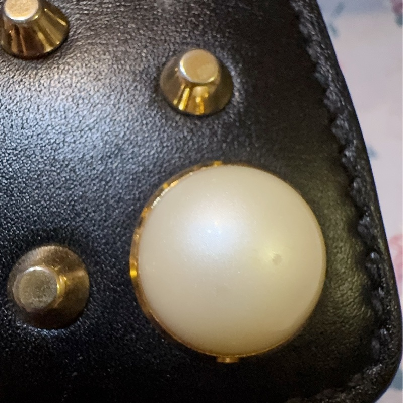 Gucci padlock黑色珍珠鉚釘/月光寶盒鏈條包/二手包-25