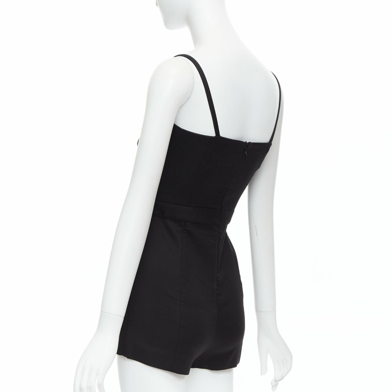 RED VALENTINO black cotton buttoned strappy cargo romper playsuit IT36 XXS-5