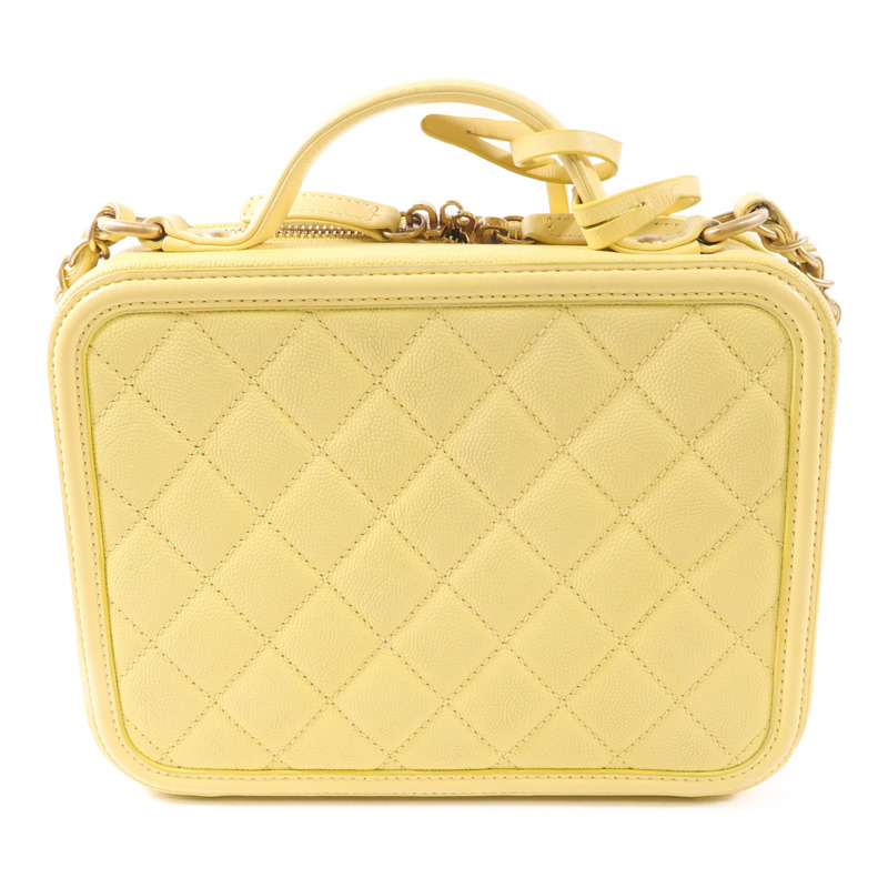 CHANEL 牛皮皮革Vanity Case金扣鏈帶手挽肩背兩用袋-1