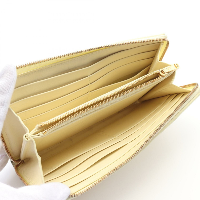 BOTTEGA VENETA 拉鍊皮夾 Cassette Maxi Intrecciato 長版皮夾 651368 皮革 黃色 二手 女士-2