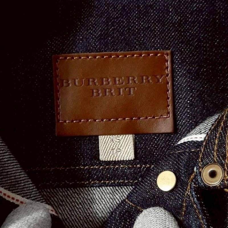 正品BURBERRY STITCH DENIM 女深藍原色彈性牛仔外套XS-8