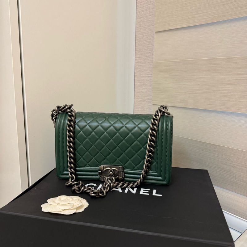 Chanel boy 25 墨綠-7