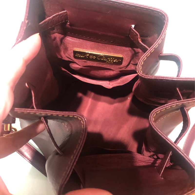 Cartier Vintage卡地亞經典水桶包-波爾多紅-2