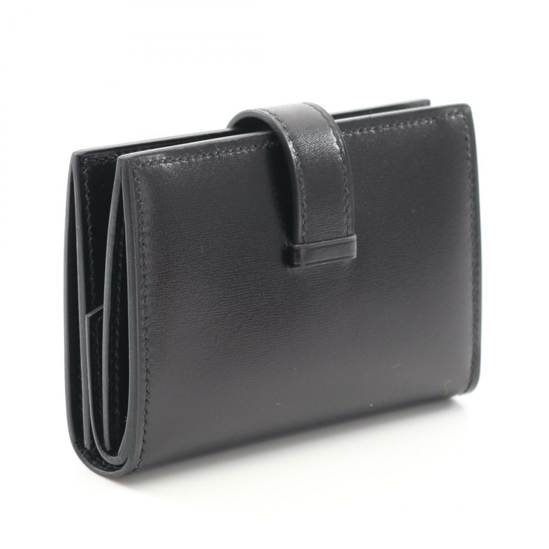 愛馬仕 Bearn 迷你卡包,附盒子,小牛皮,黑色 SHW-1