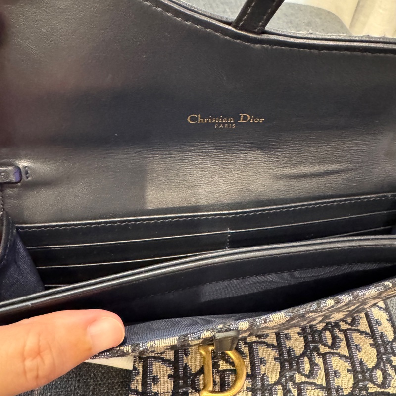 Dior Saddle 小型附鏈帶手拿包斜背包WOC，金屬鏈帶可拆附小扁包-21